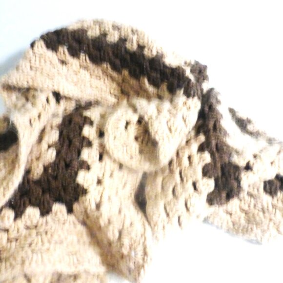 Tan Handmade KNITTED BLANKET Lap Blanket Pet Blanket Dog Blanket Dog Bed Doll - Picture 1 of 4